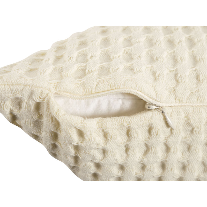 Coussin décoratif gaufré géant 20 po x 20 po , Crème Cannoli