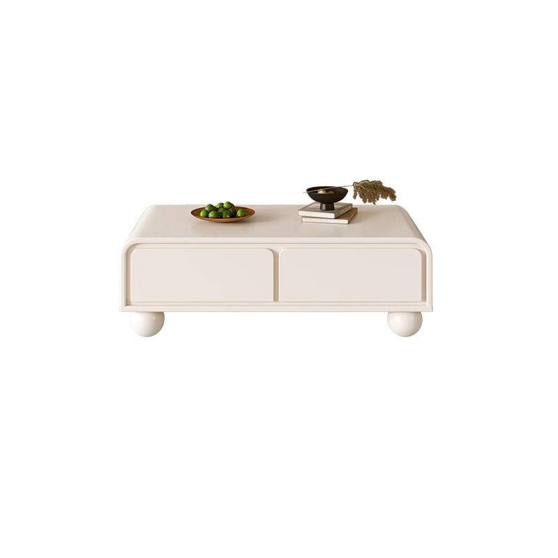 Table basse en bois avec quatre tiroirs, H 13,78 po x L 51,18 po x l 27,56 po