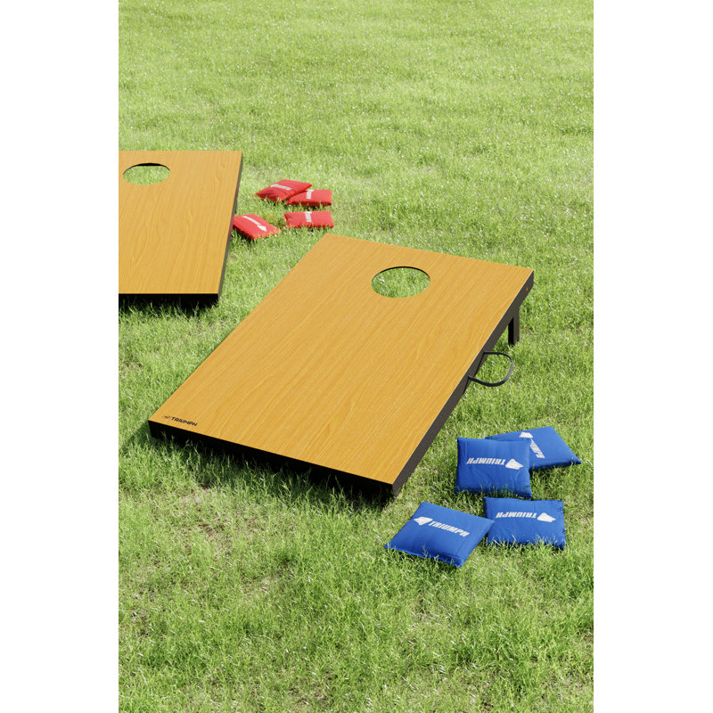 Triumph Portable Wooden Cornhole Set with Bean Bags