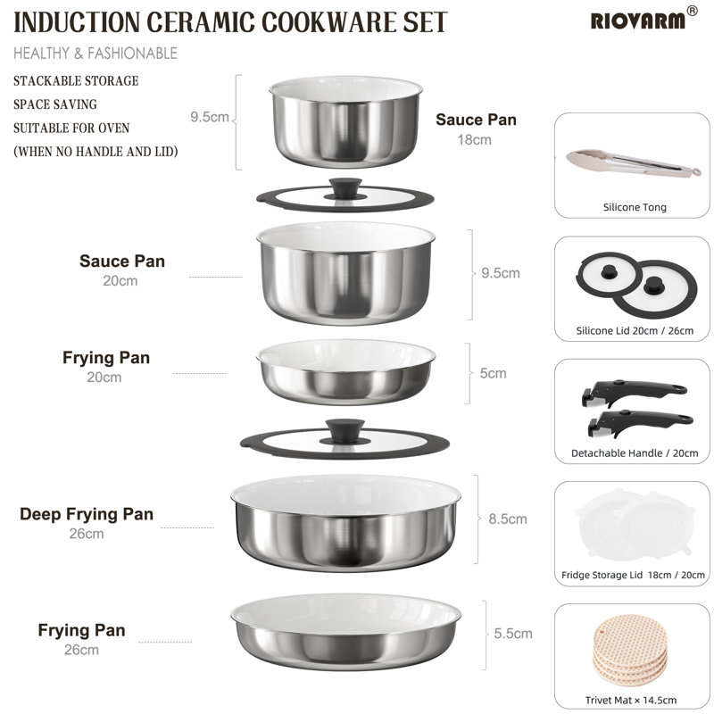 Batterie de cuisine en acier inoxydable Caannasweis