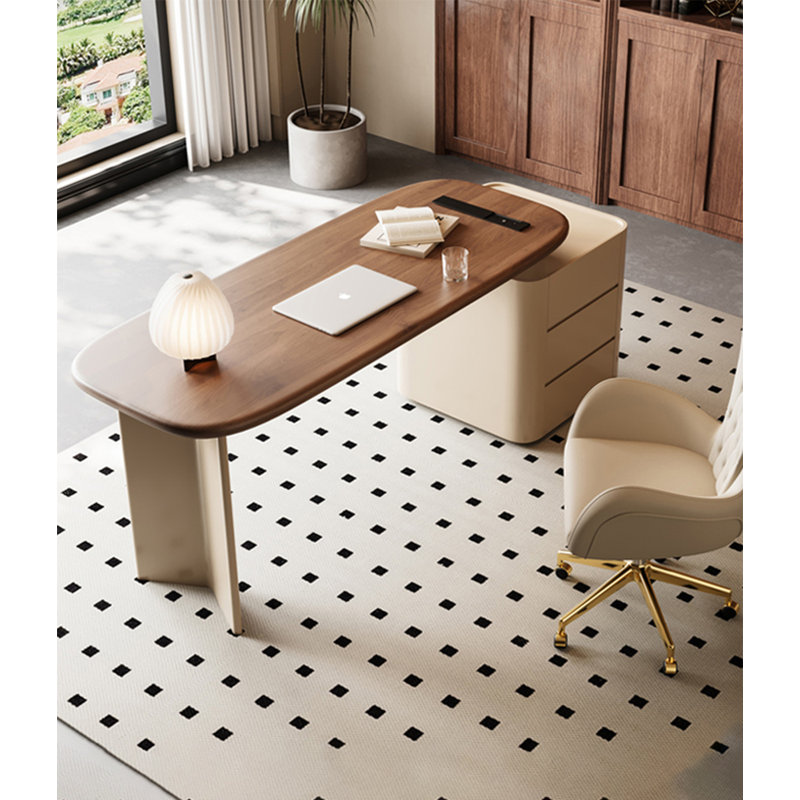 Bureau de luxe en bois massif clair, H 29,53 po x l 62,99 po x P 27,56 po