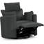 Fauteuil inclinable électrique pivotant gris doux avec appui-tête et repose-pieds réglables, gris