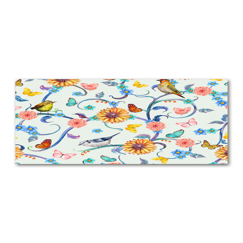 Flowers And Birds - No Frame Print on Canvas