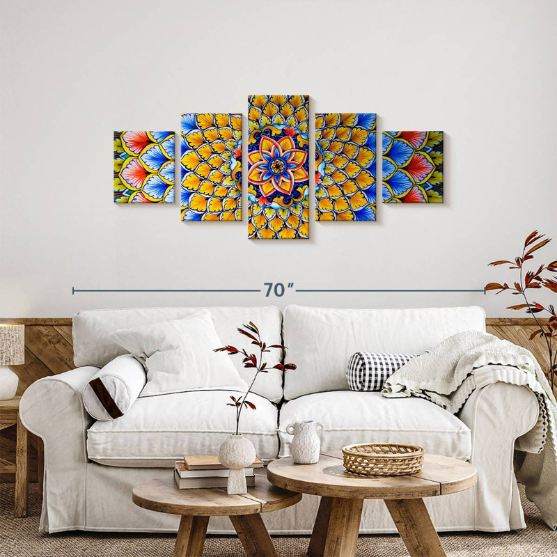 Assiette en céramique ornée, H 24 po x l 55 po
