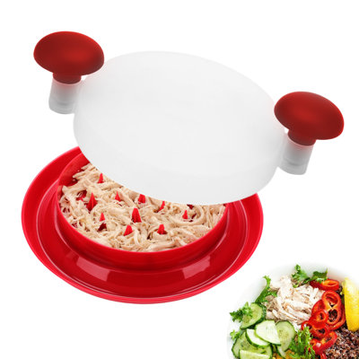 Handheld Meat Shredder With Rotating Lid, Large Capacity Round Shredding Plate For Home Kitchen Use