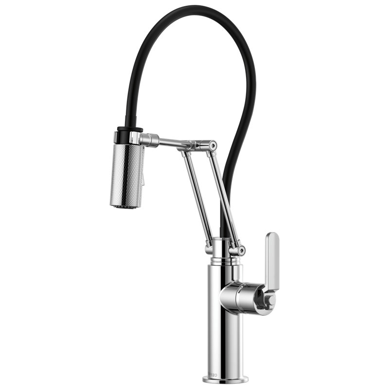 Litze® Articulating Faucet with Industrial Handle, Chrome