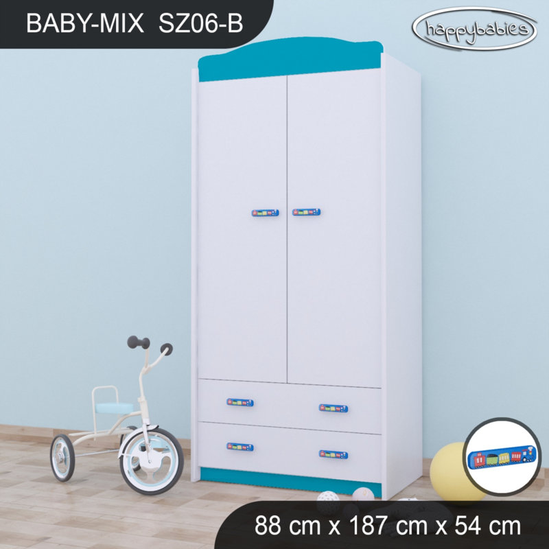 2 Door Wardrobe, Blue