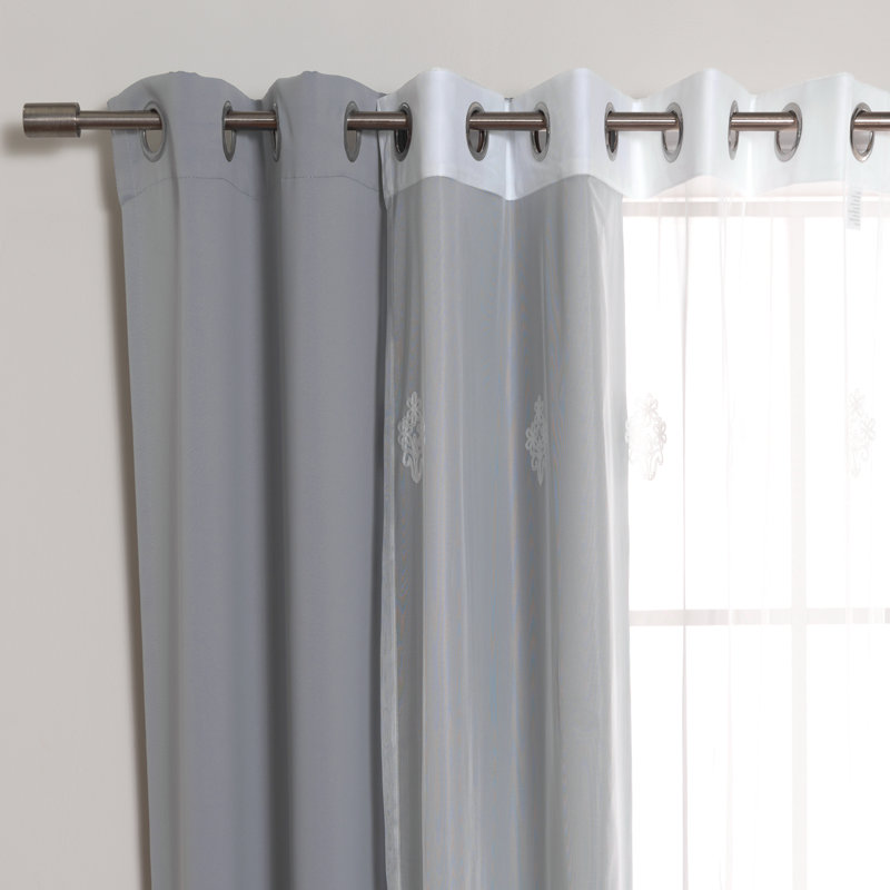 Salomon Blackout Curtain, Gray, 52" W x 84" L