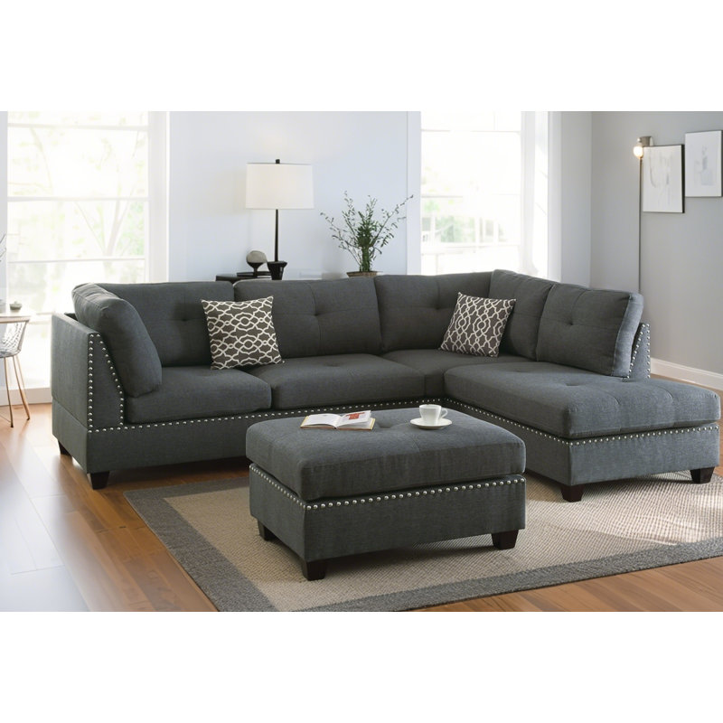 3-P Combination Cabinet Sofa Blue Gray