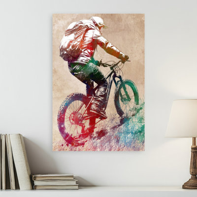 «Vibrant Mountain Biker», art énergique et coloré