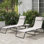 Ensemble de 2 chaises longues pliantes Outsunny, dossier inclinable réglable à 4 positions et siège en filet respirant