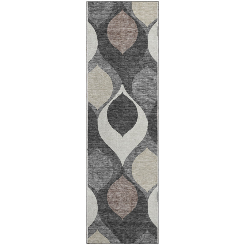 Premium Machine Washable Lisse Gray Rug, Runner 2' 3" x 7' 6"