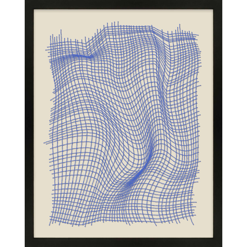 Nets 2 par Jacques Pilon - Art mural encadré, H 25 po x l 20 po x P 1,25 po, Papier avec cadre noir simple