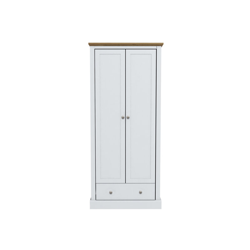 Baltras 2 Door Manufactured Wood Wardrobe, White