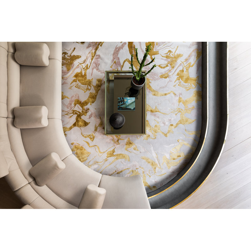 Echo Gold Round Area Rug, Rectangle 10' x 14'