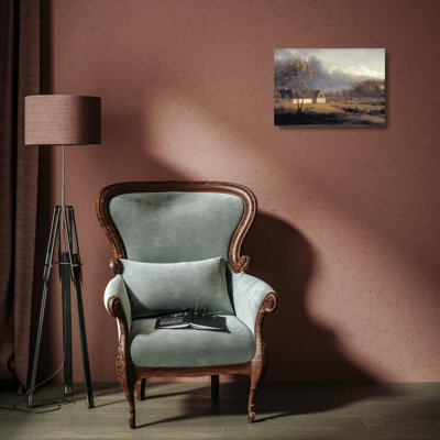 "A Storm Brewing Behind a Farmhouse in Zealand" by  Jens Juel - Gallery Wrap Canvas Wall Art