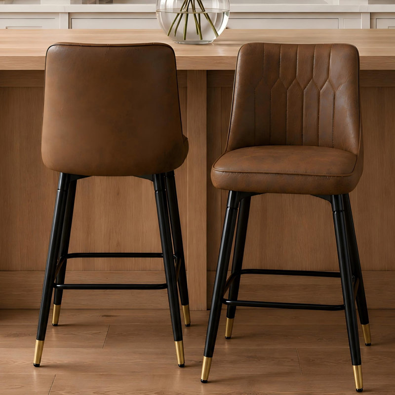Ensemble de tabourets de bar de 68,5 cm (27 po) de hauteur comptoir, tabourets de bar en suède avec dossier pour îlot de cuisine