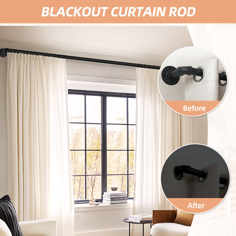 Trent Austin Design® Wrap Around Industrial Curtain Rods For Wall ...