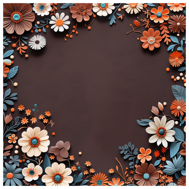 Tapisserie murale florale - Art mural, H 50 po x l 60 po avec 4 œillets