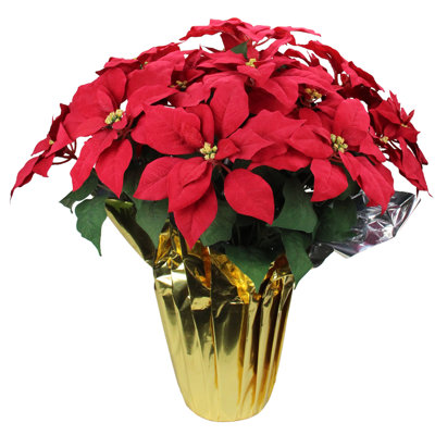 Arrangement de Noël poinsettia artificiel rouge en pot