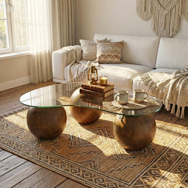 Table basse Bean, Brun