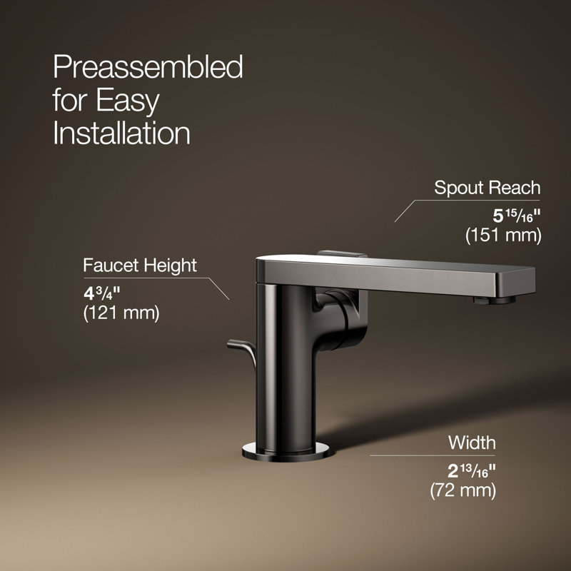 Composed® Single-Handle Bathroom Faucet with Drain Assembly, Vibrant Titanium