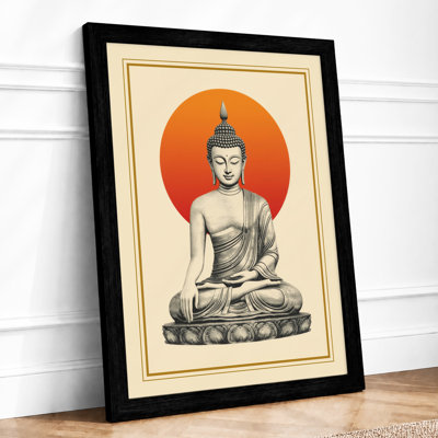 Buddha in Meditation Japandi - Framed Print