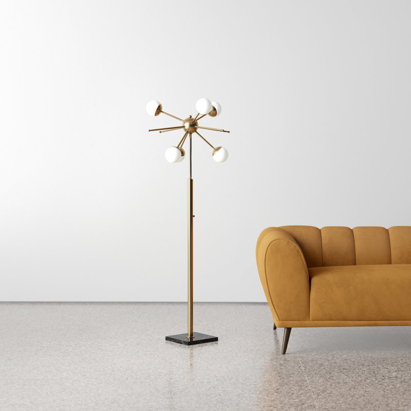 Gerard 63.5'' Black/Brass Traditional Floor Lamp