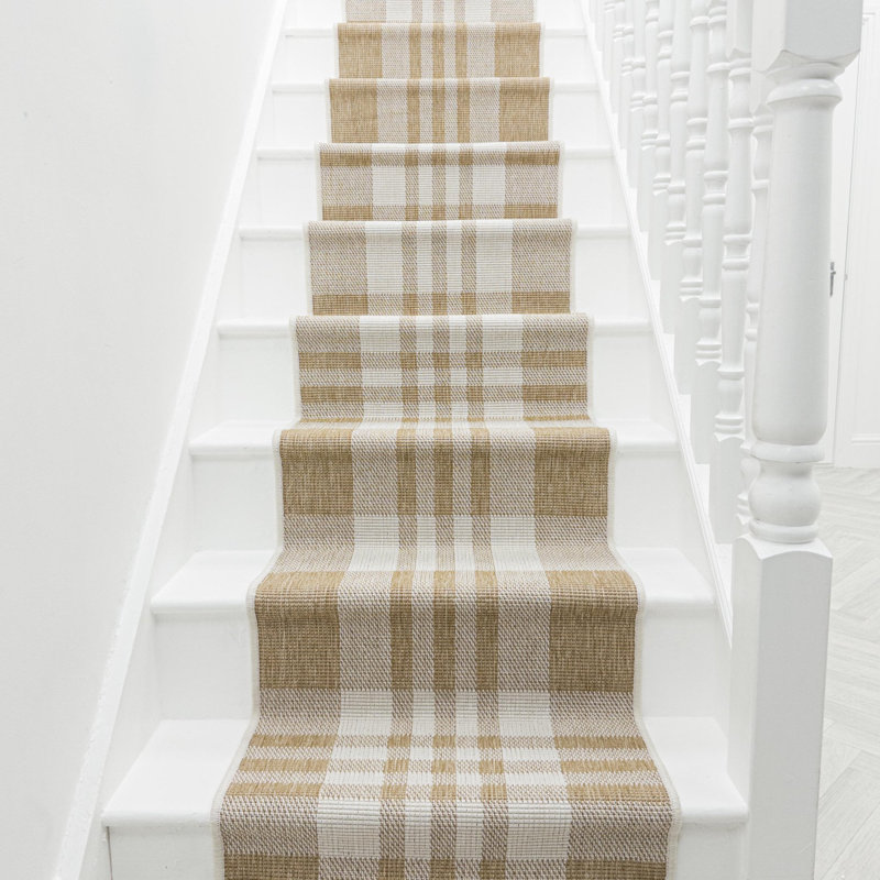 Stair Runner Chequered Flatweave Area Rug, Runner 60 x 510 cm