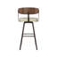 Tabouret de bar et de comptoir pivotant avec dossier en bois Amir-69850701-69850704-69850706