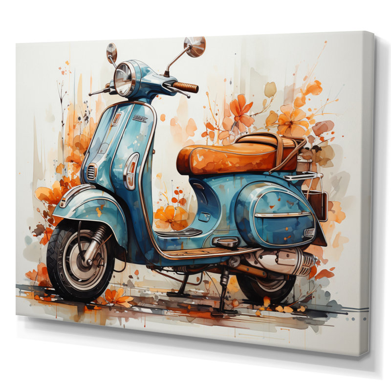 Blue Family Fun Scooter - Imprimé, Toile tendue, H 30 po x l 40 po x P 1,5 po