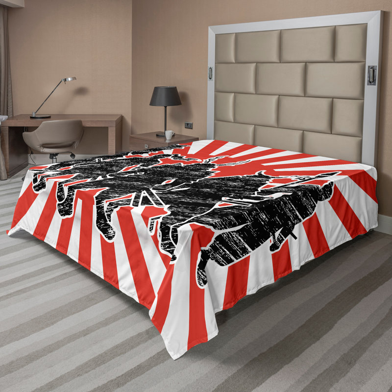Drap-housse japonais Ambesonne, Drap plat grand