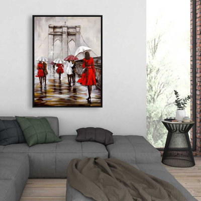 Walk on the Brooklyn Bridge - Contemporary Architecture Canvas