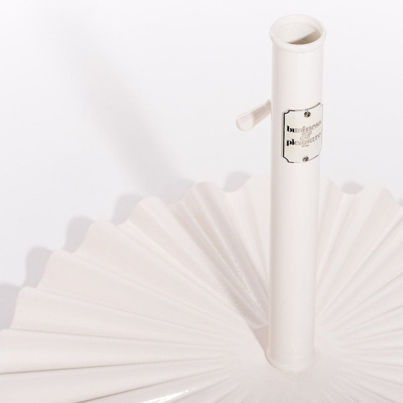 55 Steel Plastic In Ground Umbrella Base, Antique White