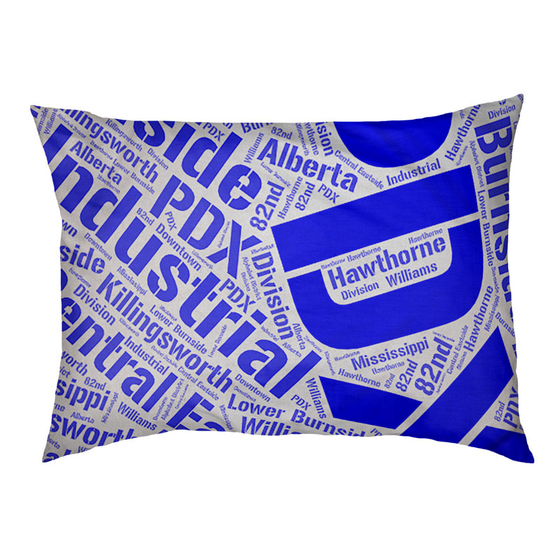 Coussin de chien « districts », Grand (l 40 po x P 30 po x H 14 po), Bleu, Portland
