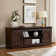 Aachen Farmhouse Solid Wood TV Stand with Storage for TVs up to 65",Rustic Brown