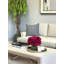 Peony Arrangement in Glass Vase with Grass-1076545413