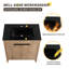 Meuble-lavabo simple autoportant 30 po avec comptoir en céramique Balliet, meuble-lavabo autoportant avec 2 portes et 1 tablette réglable-958225010