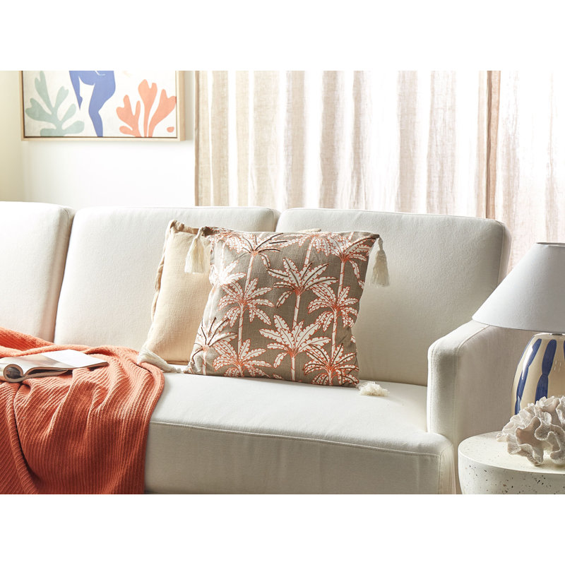 Alven Floral Beige Square Cushion