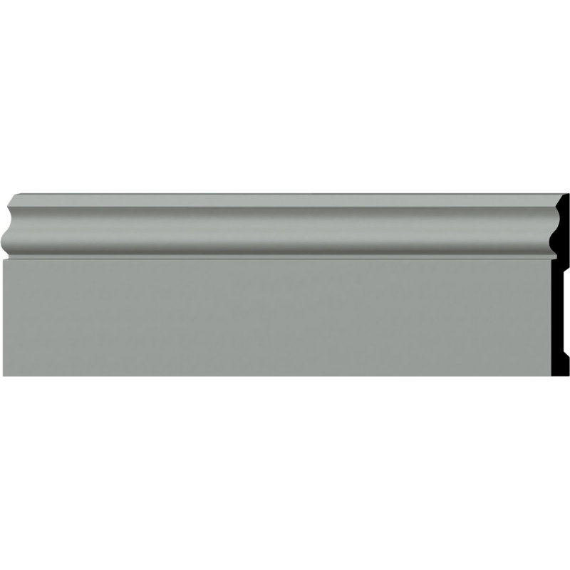 Primed Geometric Baseboard Moulding Sample, 12" Length