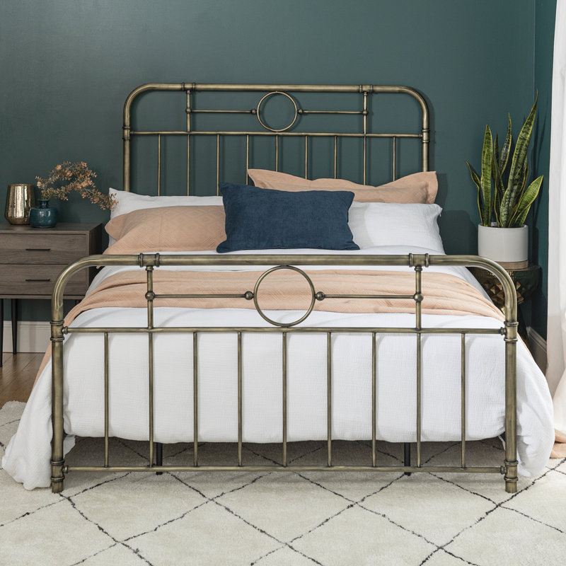 Bronny Metal Open-Frame Bed, Bronze, Queen