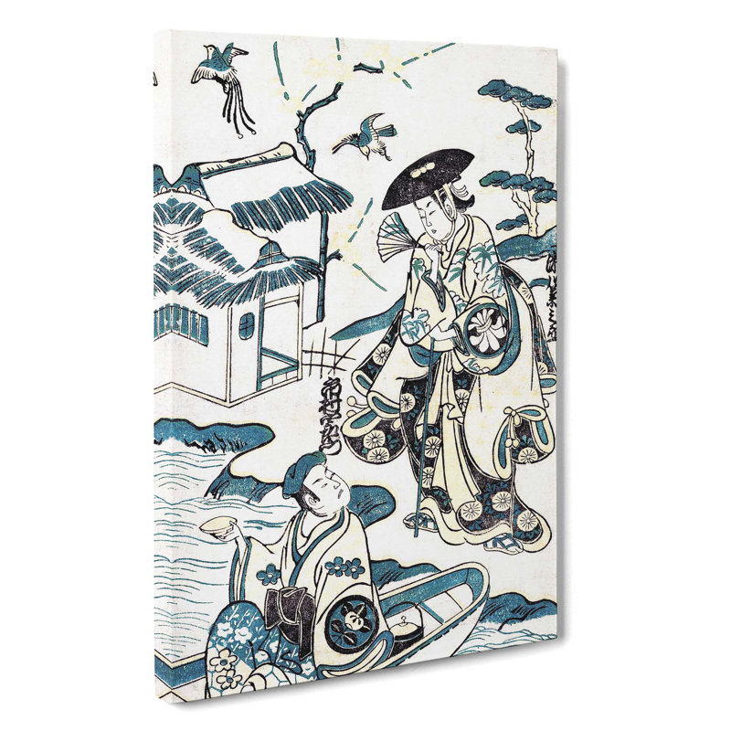 Musume Dojoji by Torii Kiyonobu - Wrapped Canvas Painting, 50cm H x 35cm W x 3cm D