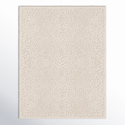 Tapis rectangulaire rectangulaire tissé à la machine en polyester / chenille crème