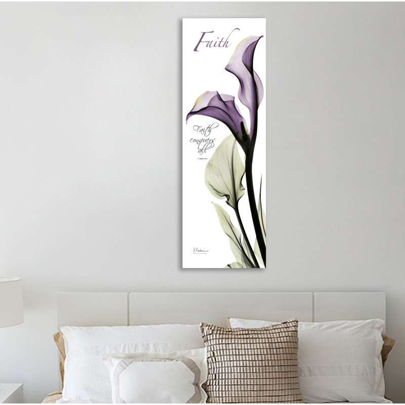 "Calla Lily Faith", toile tendue par Albert Koetsier, H 36 po x l 12 po x P 1,5 po