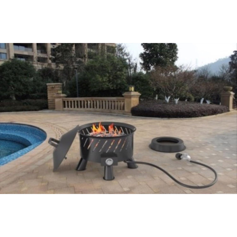  Steel Round Propane Fire Pit 22" W