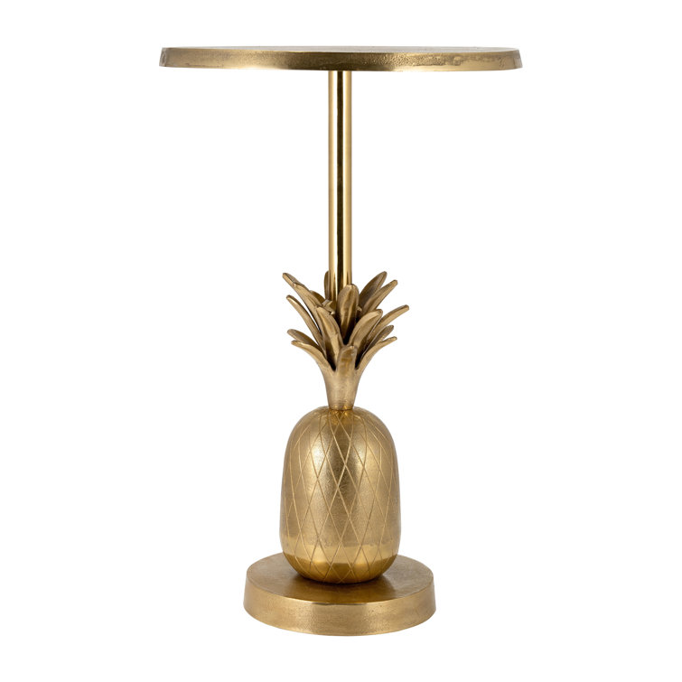 Tineo 24"H Pineapple Metal Side Accent Table for Your Living Room or Entryway