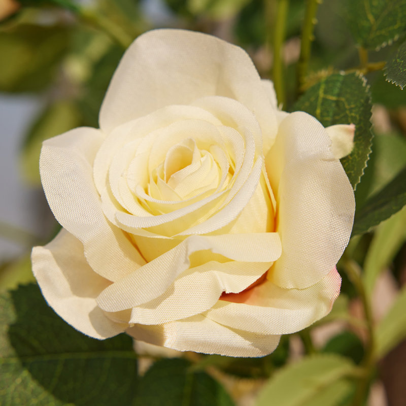 Rosier artificiel en pot Adcock Premium, Jaune, 48 po x 28 po