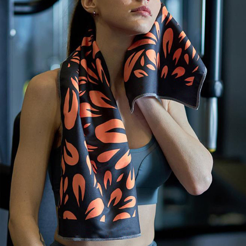 Serviettes de bain - Serviettes de séchage - Serviettes de yoga en microfibre pour le cou et le visage, Orange