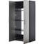 Armoire de rangement murale de style contemporain, 32 po L 79 po x P 20 po, apparence gris métallique, tiroirs et portes, résistance à la chaleur de l'eau, bordure à double épaisseur, matériau de qualité E0, tablette