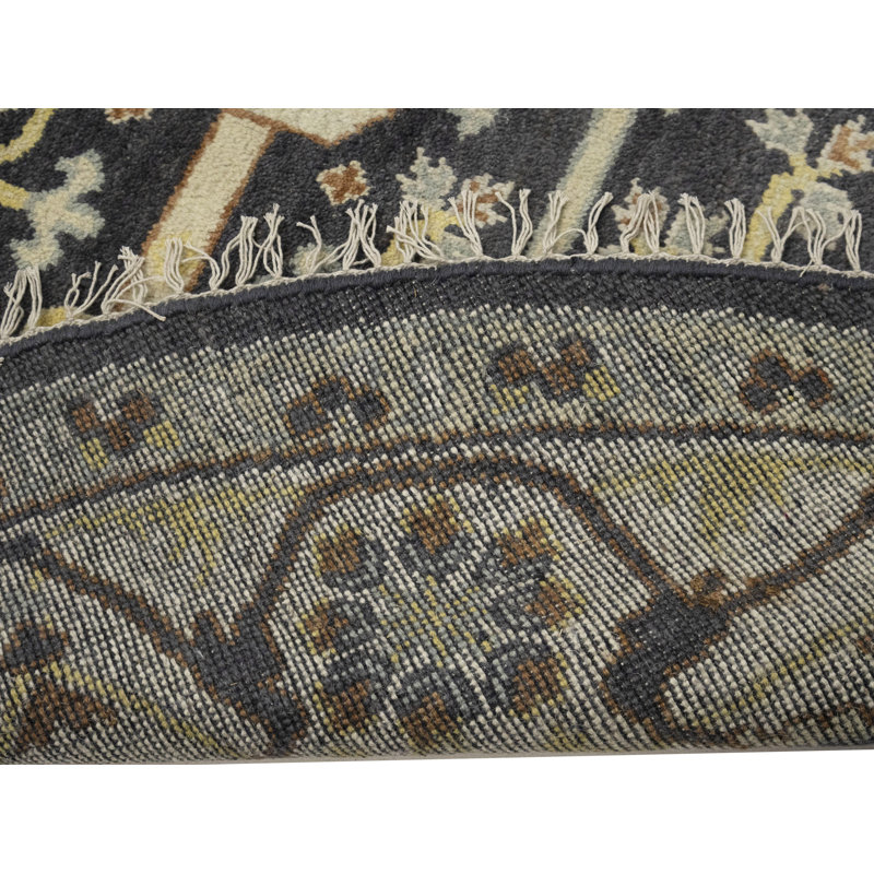Tapis rond rond fait à la main Oushak